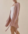 Mauve Bamboo Knit Robe on female modelMauve Bamboo Knit Robe on female model