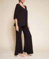 Black Bamboo Knit Nighty Day Set on female model