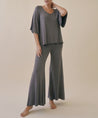 Charcoal Bamboo Knit Nighty Day Set on female model