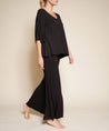 Black Bamboo Knit Nighty Day Set on female model