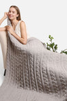 Cozy cable knit throw in grey color